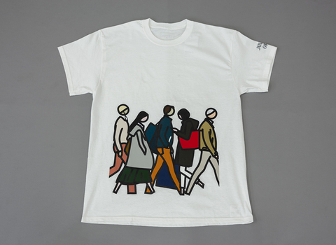 SOPHNET Walking in New York t-shirt, white. | Julian Opie